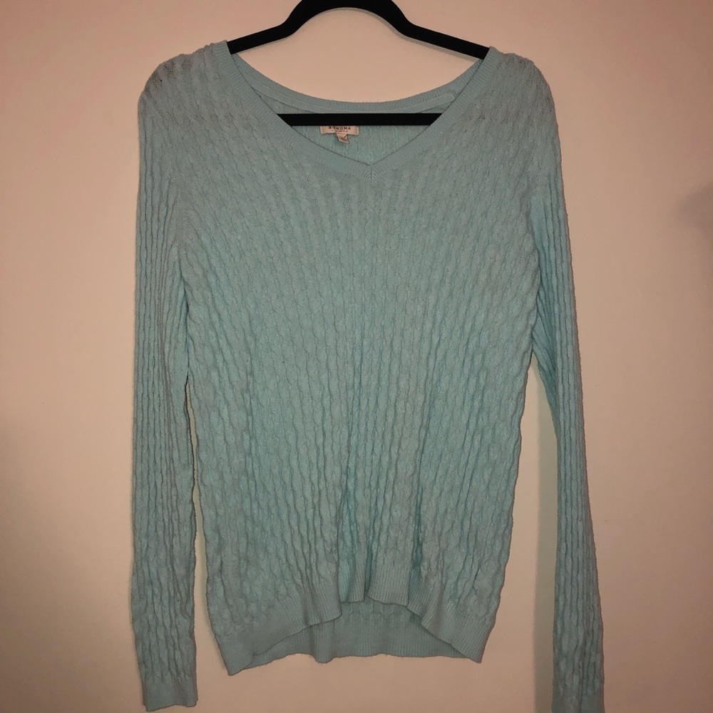 Soft Blue V Neck Sweater